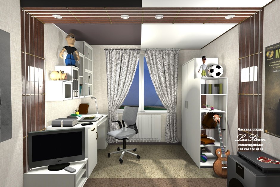 Дизайн проект подростковой комнаты для мальчика