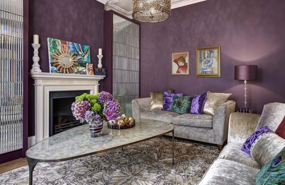 Лиловые оттенки в интерьере