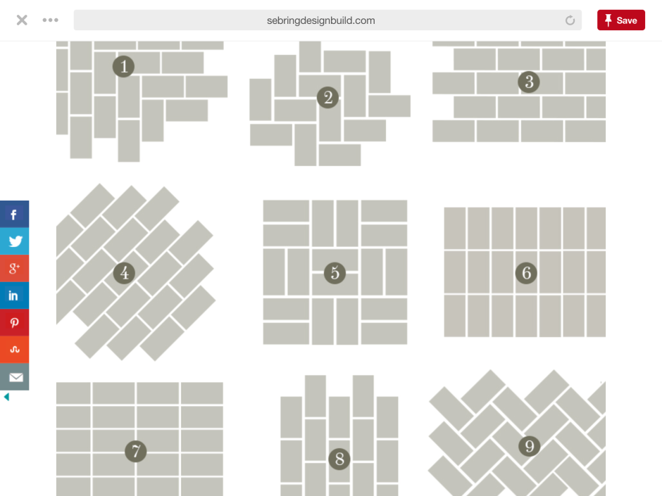 Укладка плитки кабанчик на стену схемы