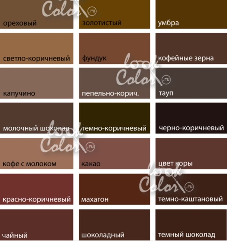 Светло коричневый цвет название