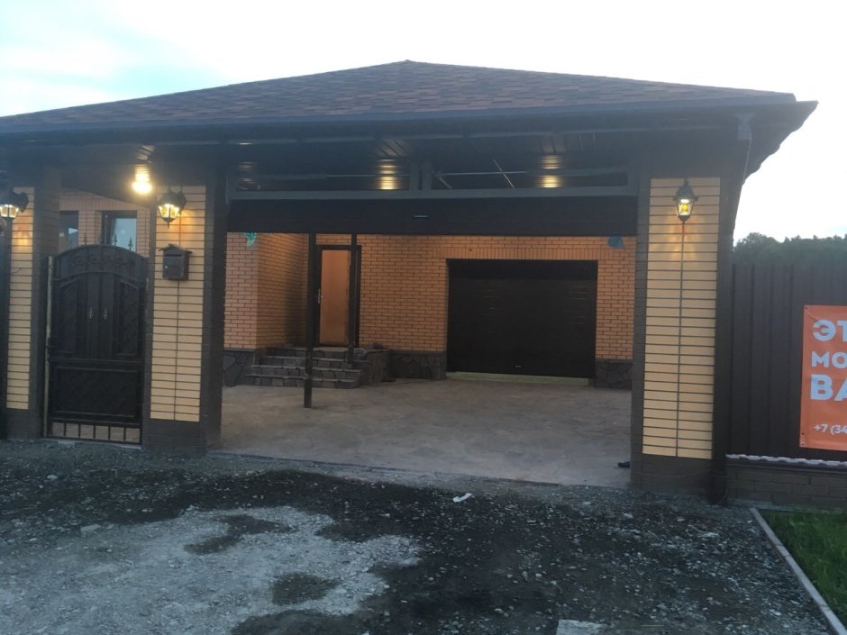 Навес перед гаражом