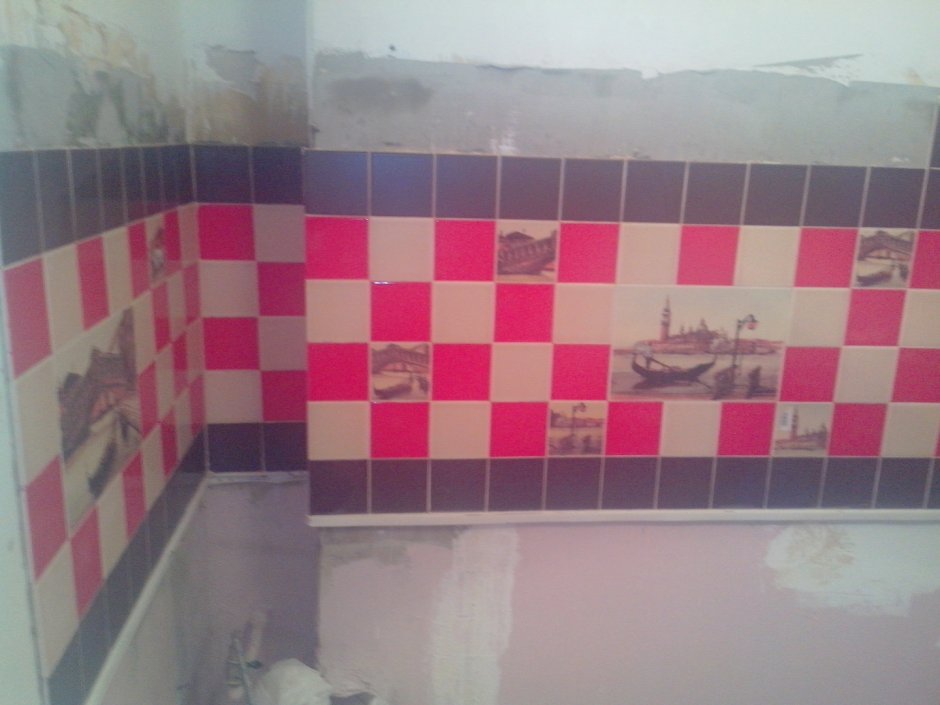 Кафель для фартука в ванной комнате