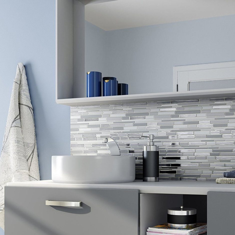 Фартук над раковиной в ванной