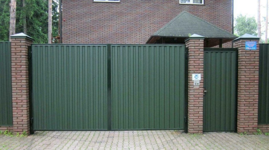 Ворота распашные "Троя МП" С профлистом, 3096*2100 мм, 116,26 кг
