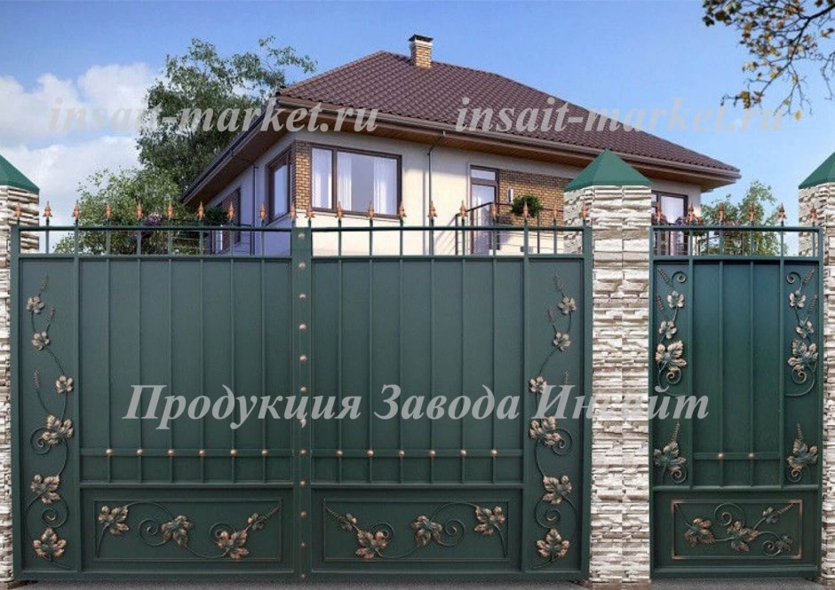 Кованые ворота классика лоза