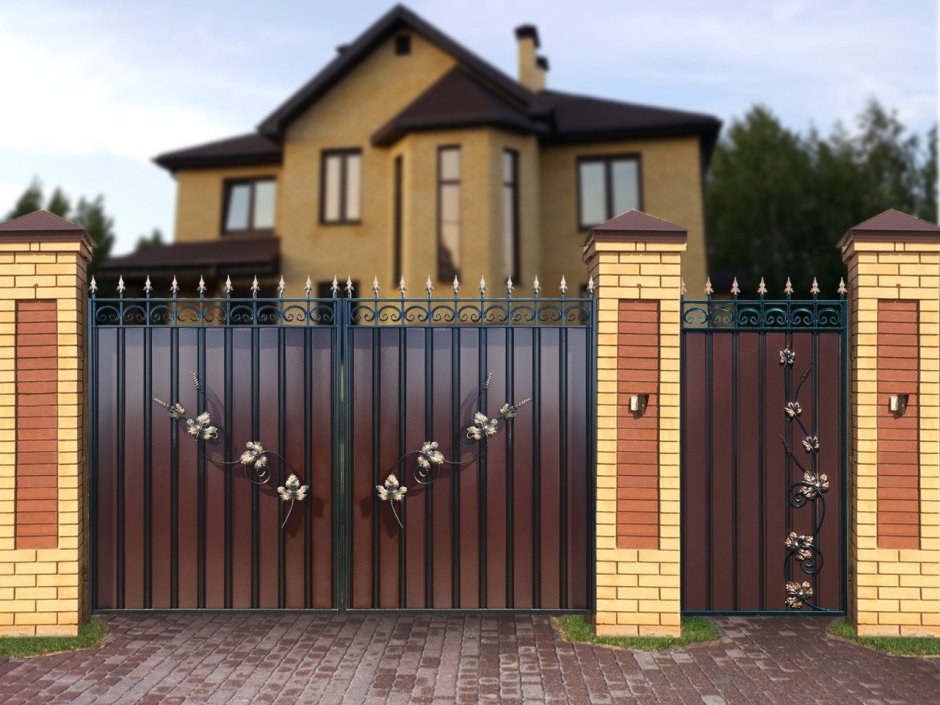 Ворота с калиткой лоза