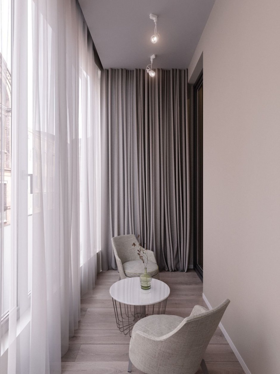 Шторы на панорамный балкон