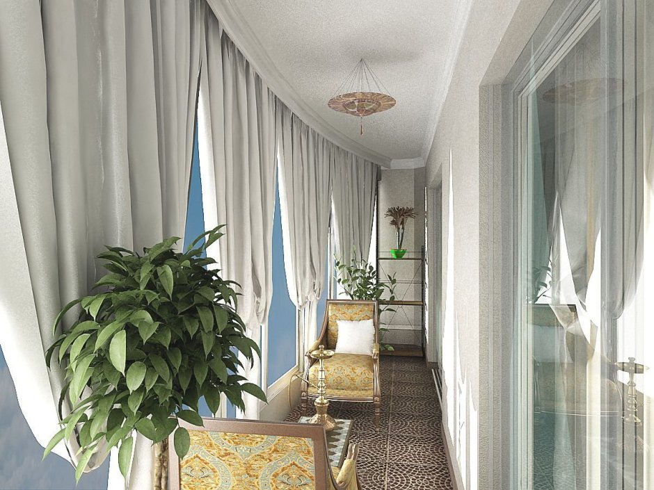 Шторы на полукруглую лоджию