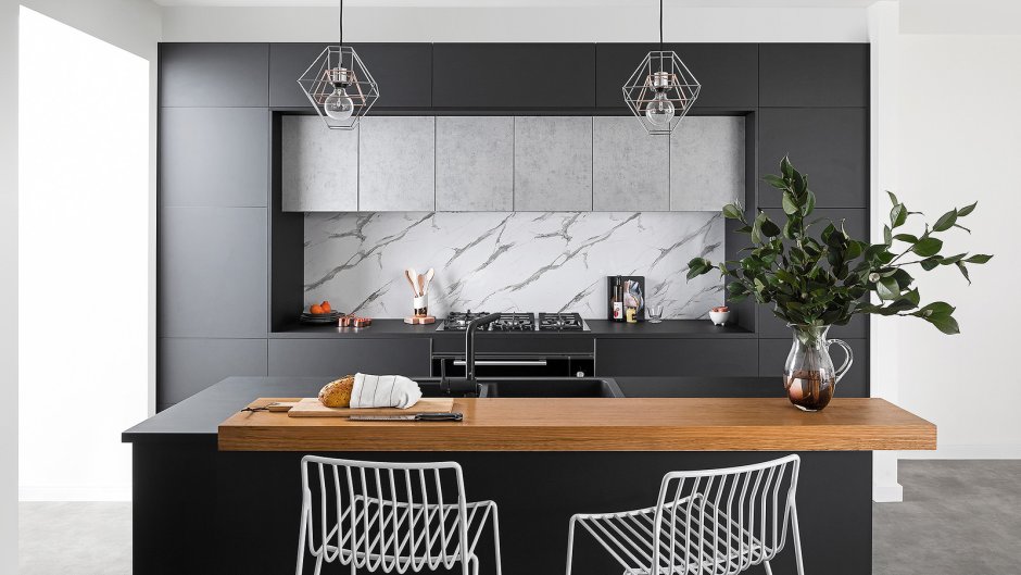 Фартук для кухни серый мрамор