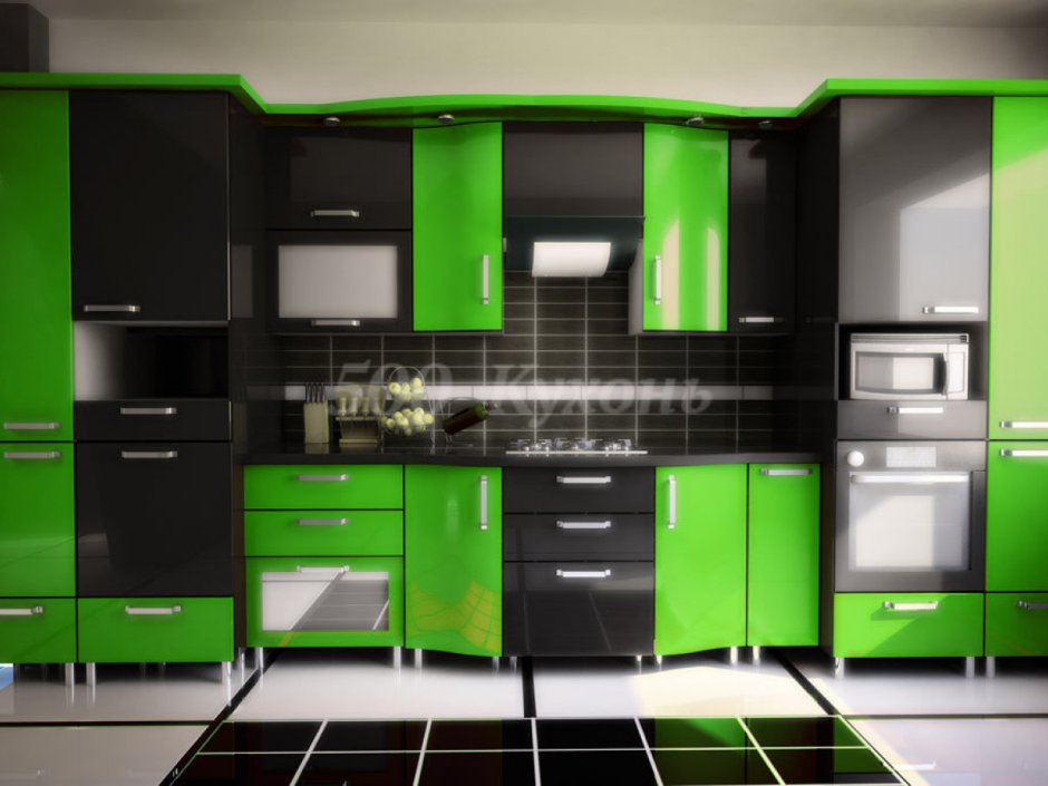Мебель зеленый с черным цветом