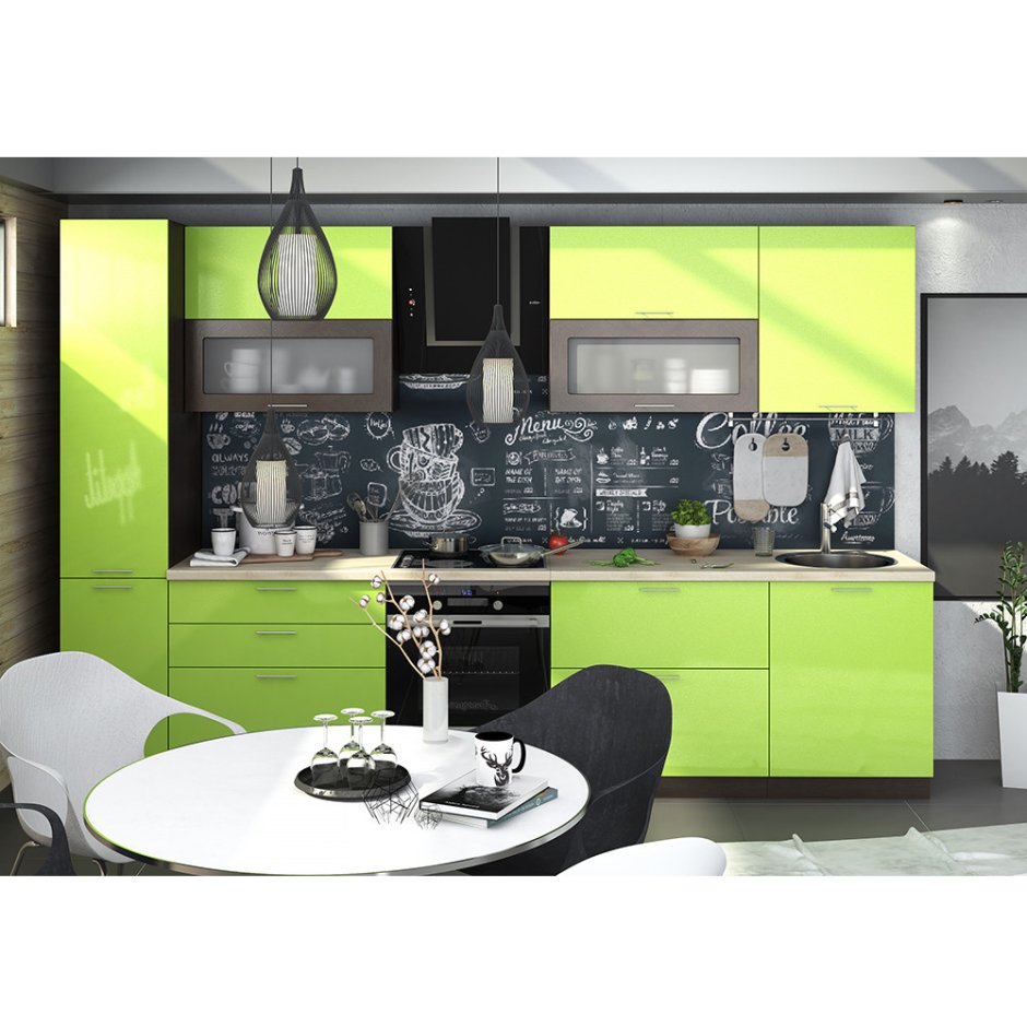 Кухня Валерия лайм глянец