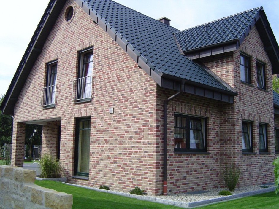Отделка фасада клинкерным кирпичом