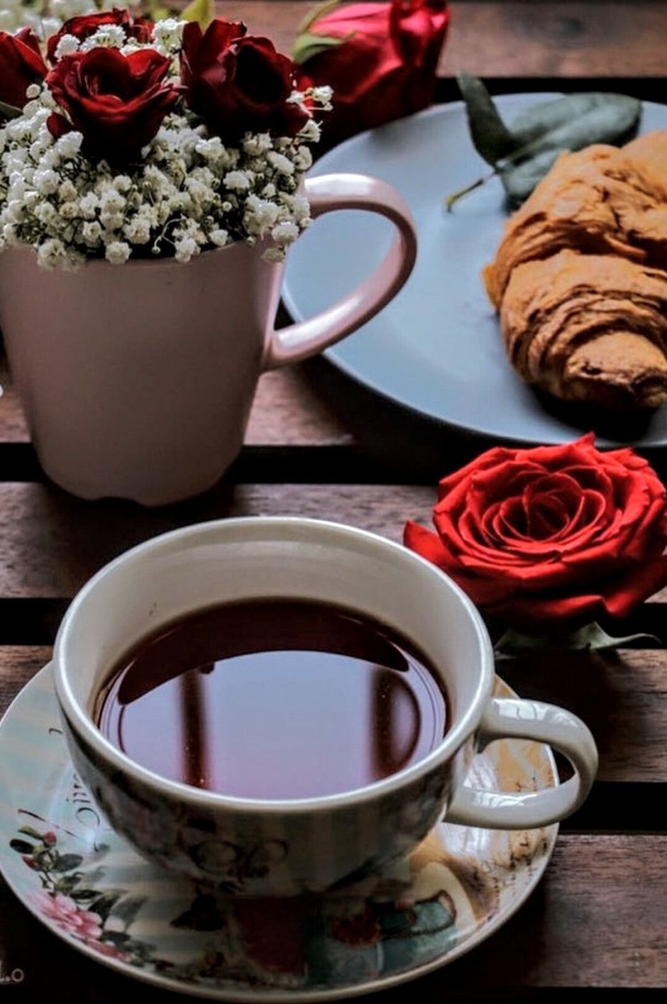 Кофе цветы и сладости
