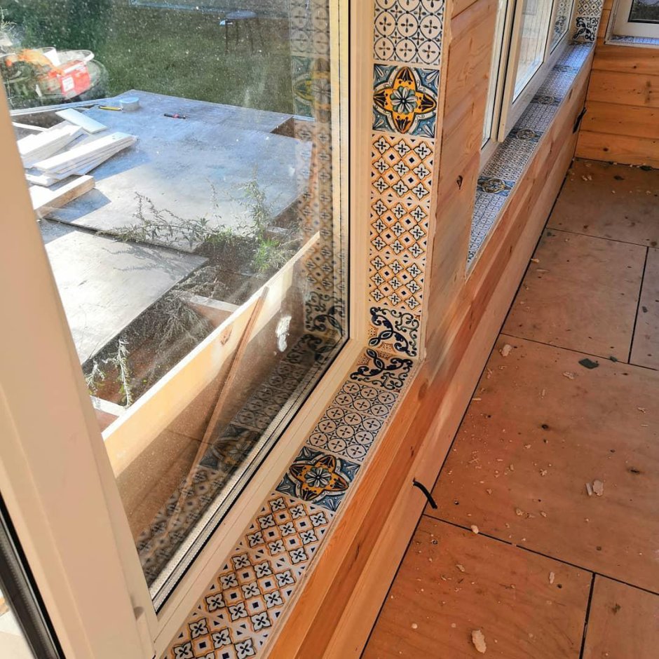 Оконные откосы из плитки