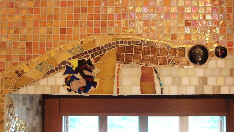 Отделка откосов мозаикой