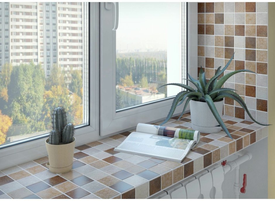 Оконные откосы из плитки