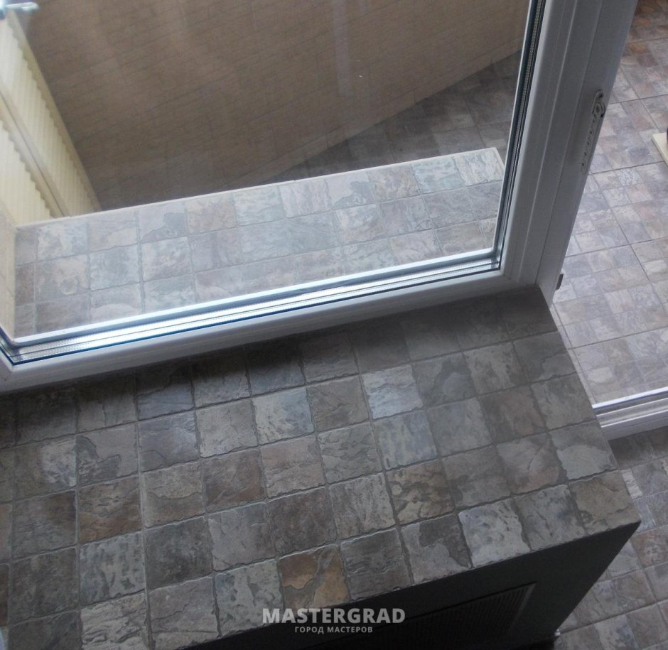 Подоконник из керамогранитной плитки