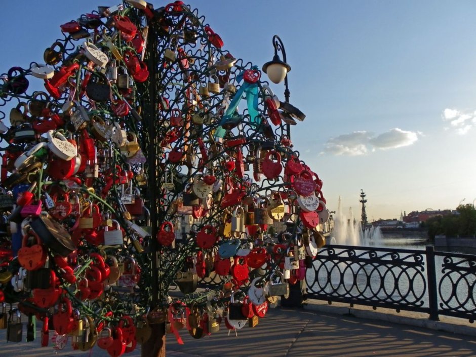 Лужковский мост деревья любви