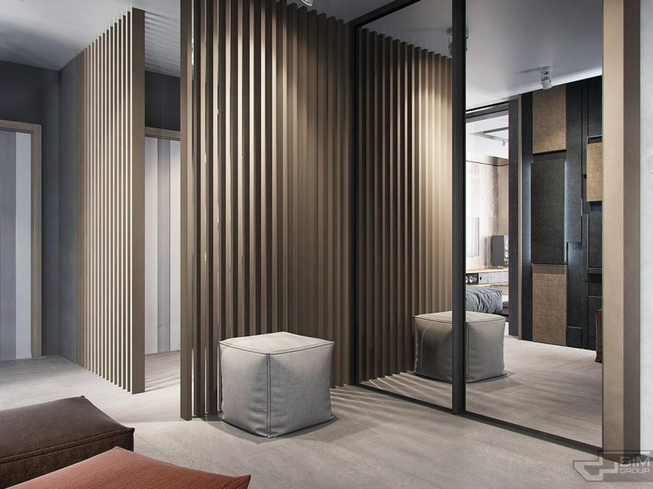 Скрытая дверь с рейками