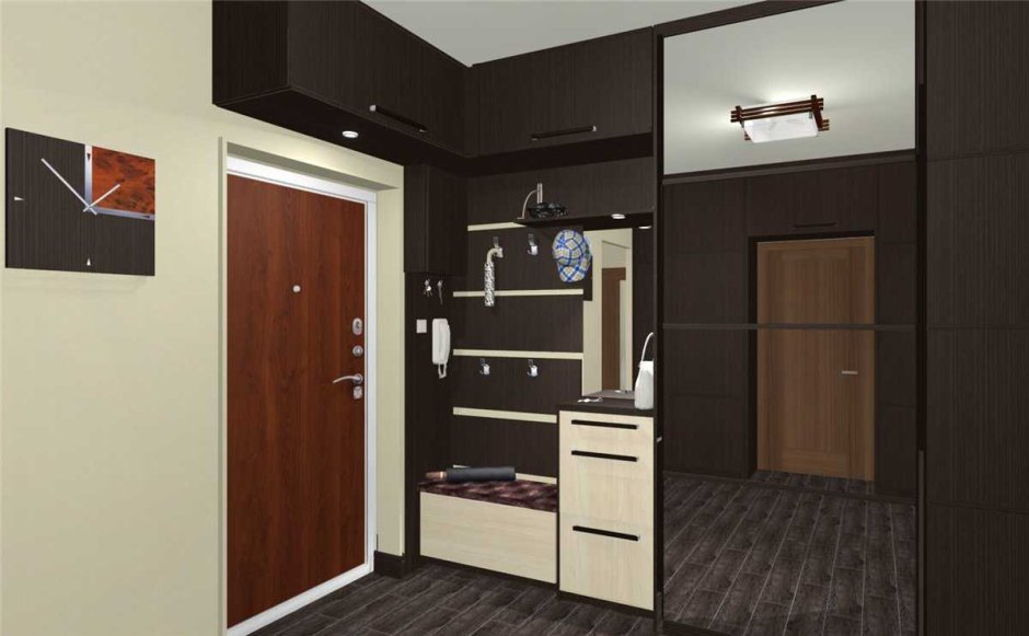 Прихожая скошенный угол у двери