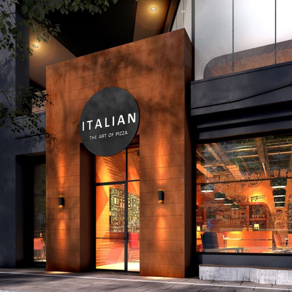 Фасад кафе в современном стиле