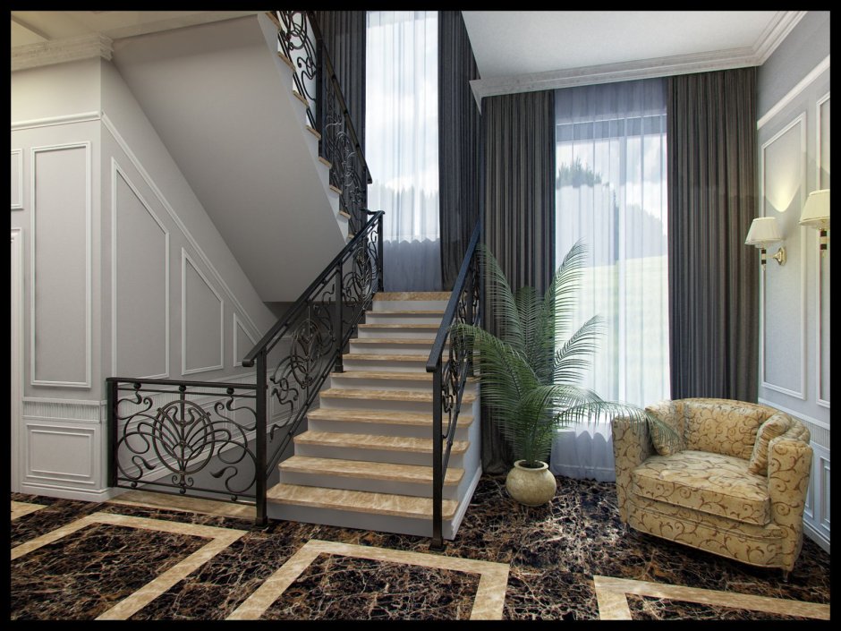 Шторы для холла в частном доме