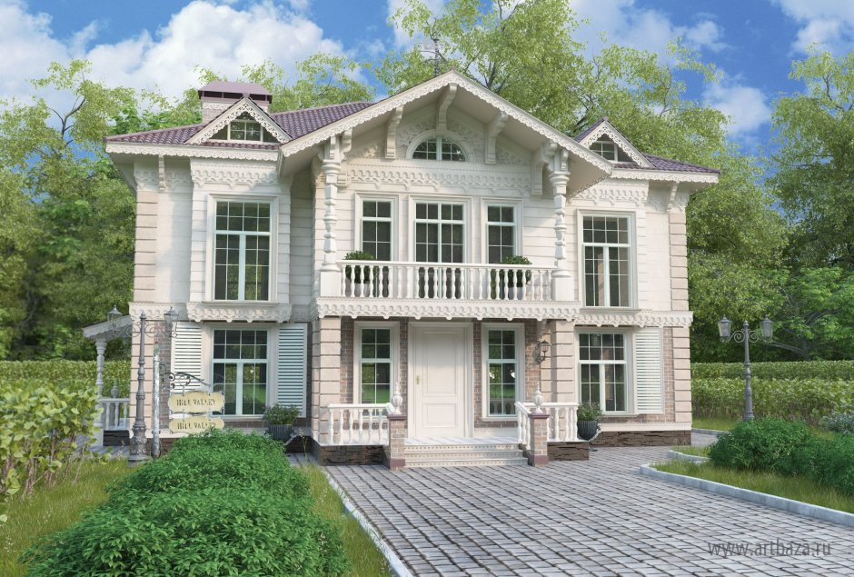 Коттедж в стиле русской усадьбы