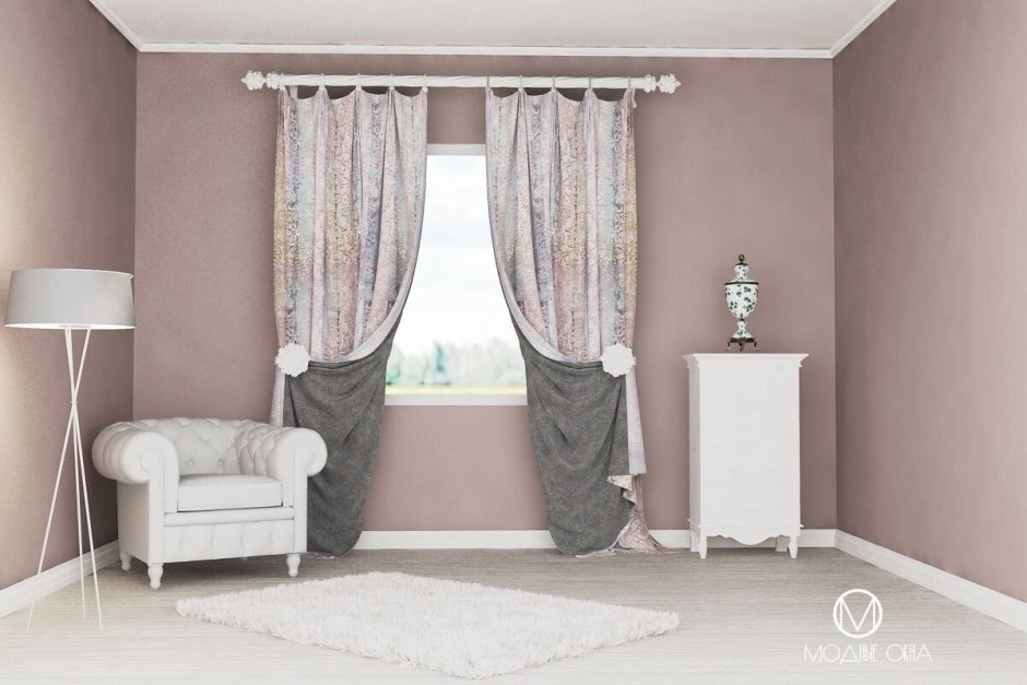 Двухсторонние шторы для гостиной