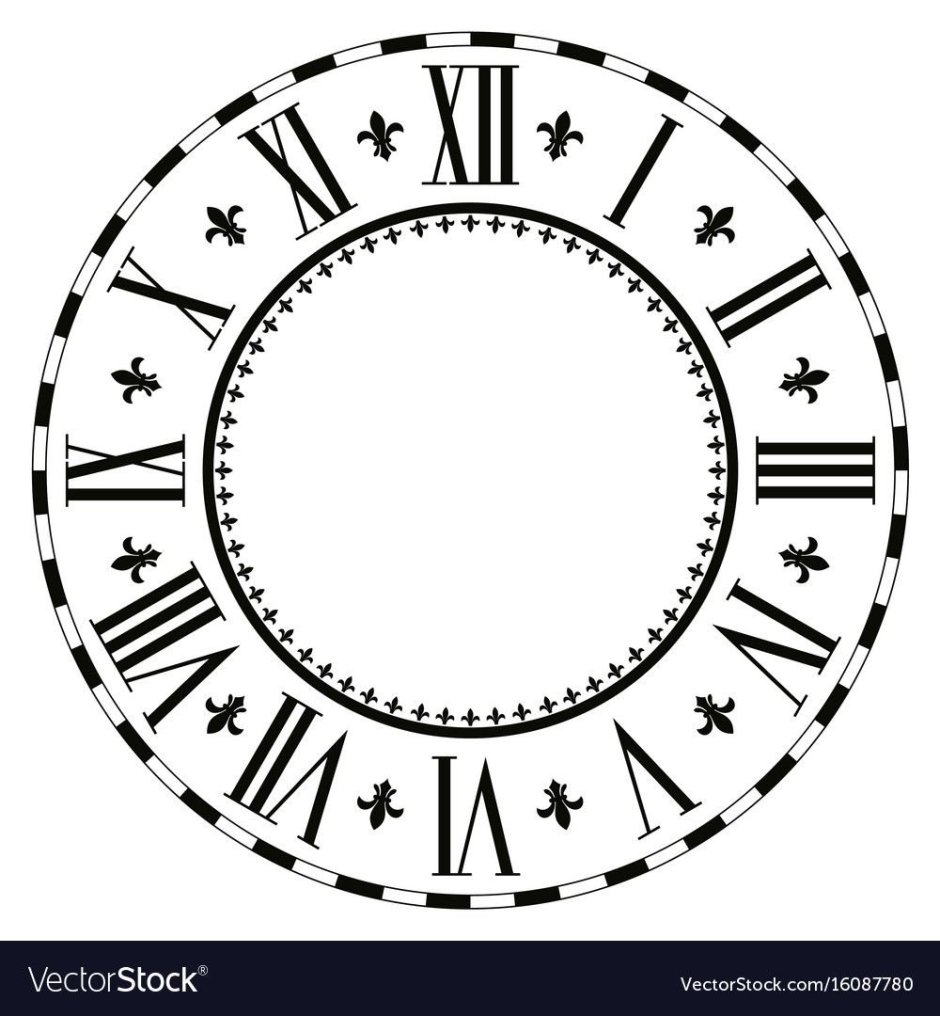Часы с римским циферблатом вектор