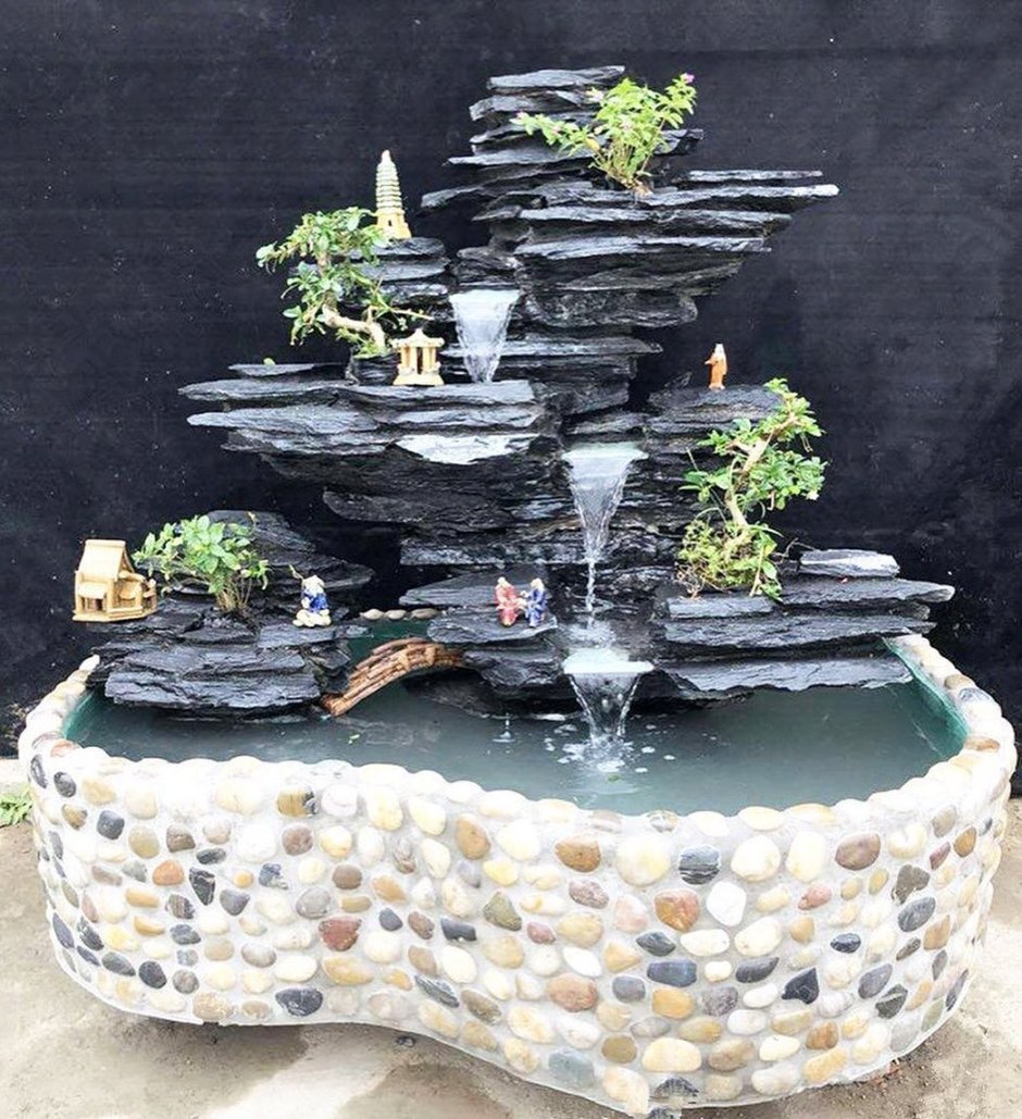 Декоративные фонтаны и водопады для сада