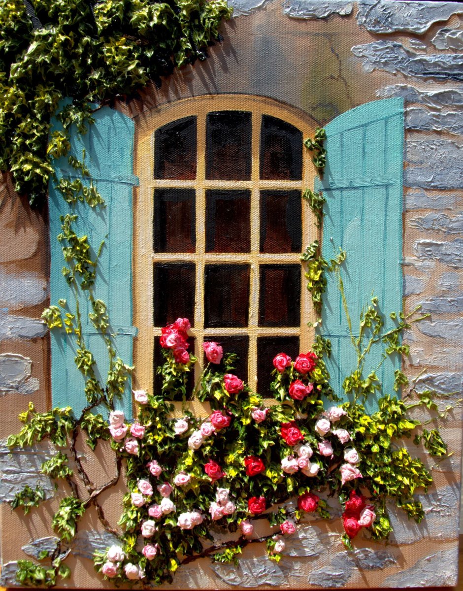 Красивое окно с цветами