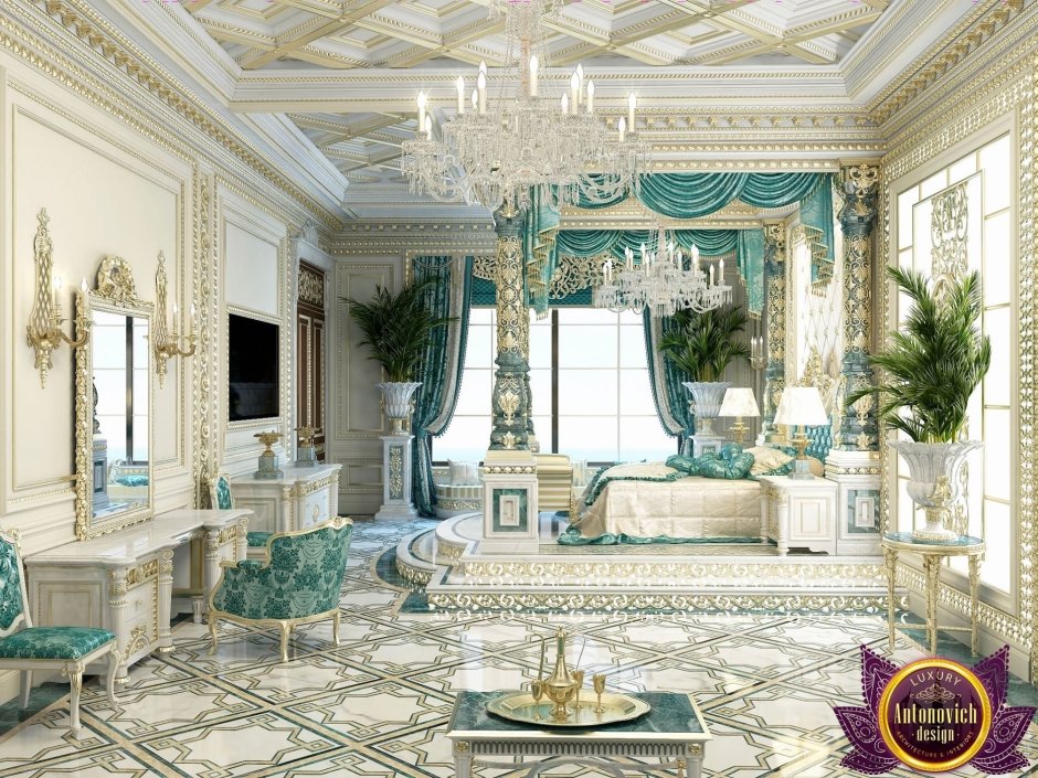 Королевская спальня Luxury Antonovich Design синяя