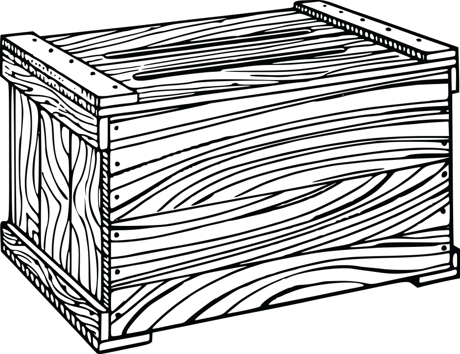 Рисованный деревянный ящик