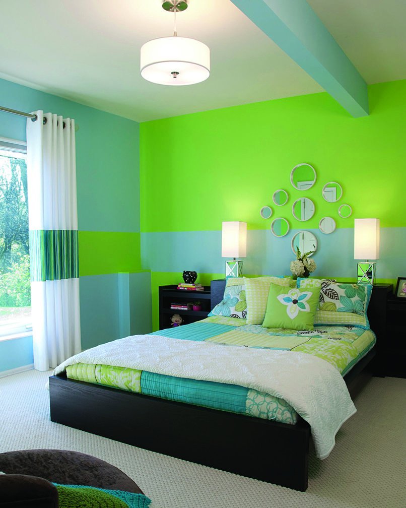 Спальня в зеленом цвете