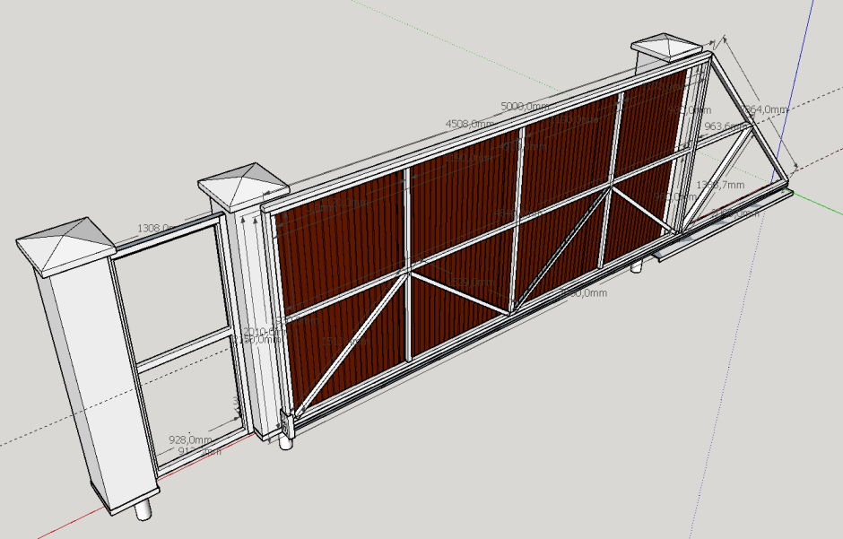 Sweet Home 3d модель откатных ворот