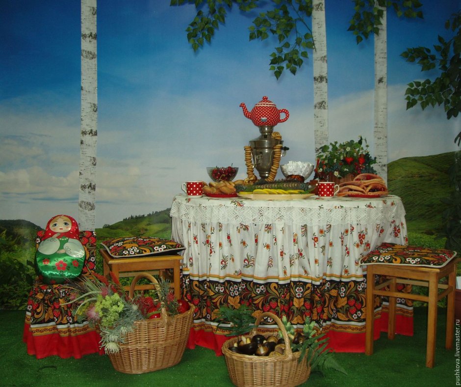 Оформление стола в русском народном стиле