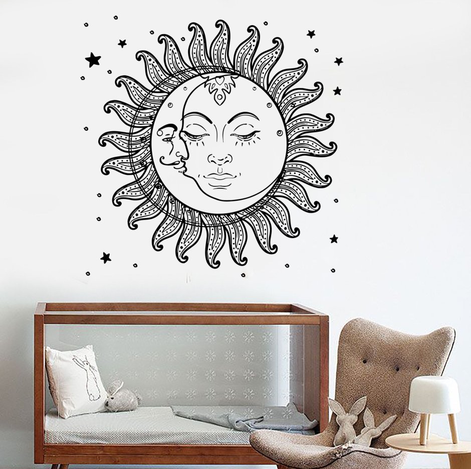 Декор на стену солнце и Луна
