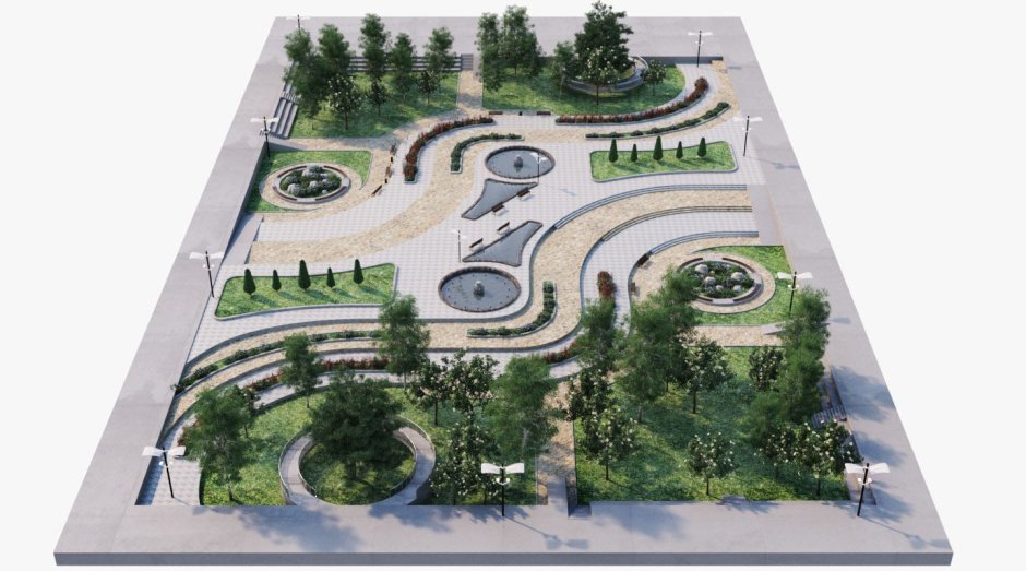 3д модель парка Ташкента