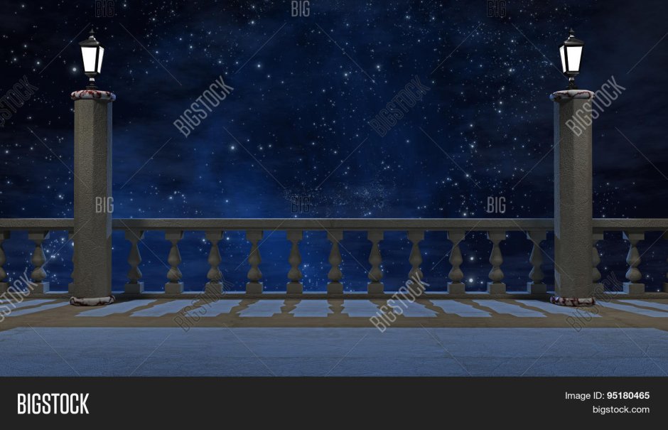 Ночной вид с балкона дворца