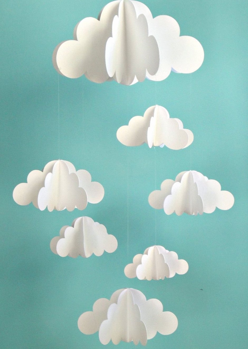 Объемные облака из бумаги