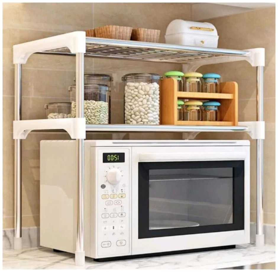 Полка кухонная для микроволновой печи lettbrin, 57 см х 30 см х 48 см