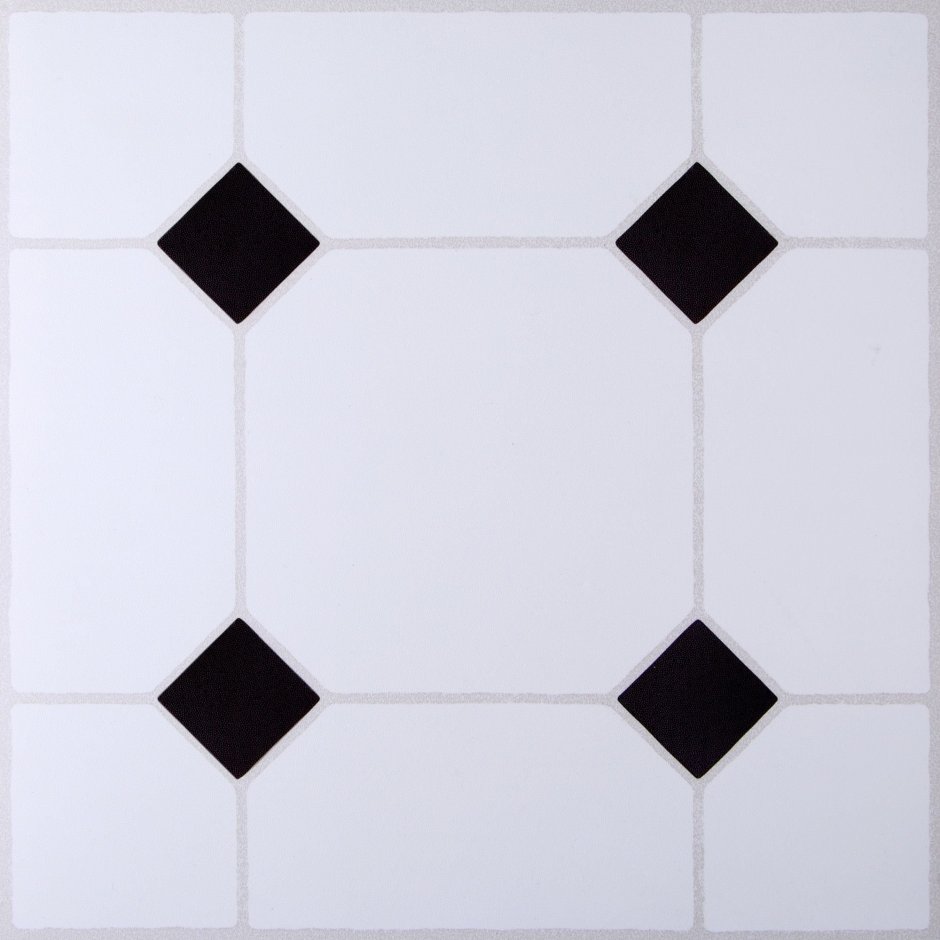 Кер. Мозаика Octagon big White/Black Matt (gtpl61466/cla006) 300х300х6