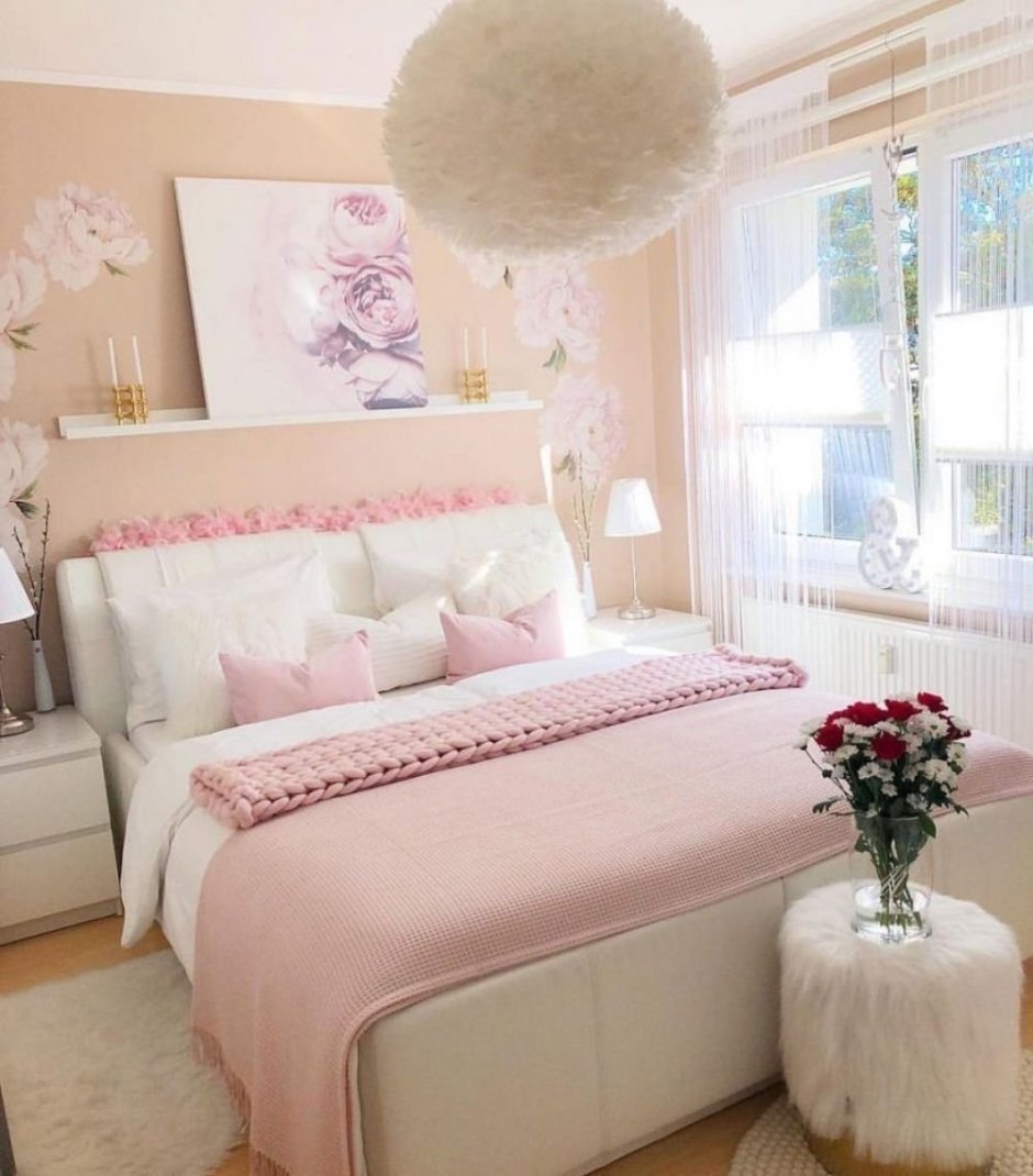 Декор розовой спальни