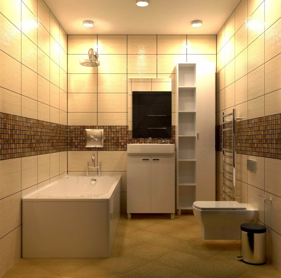 Простой дизайн ванной комнаты