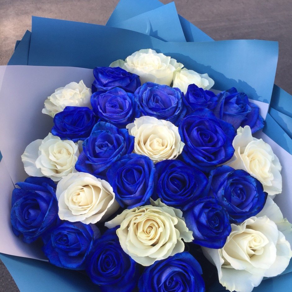 Букет синих роз "сапфир"
