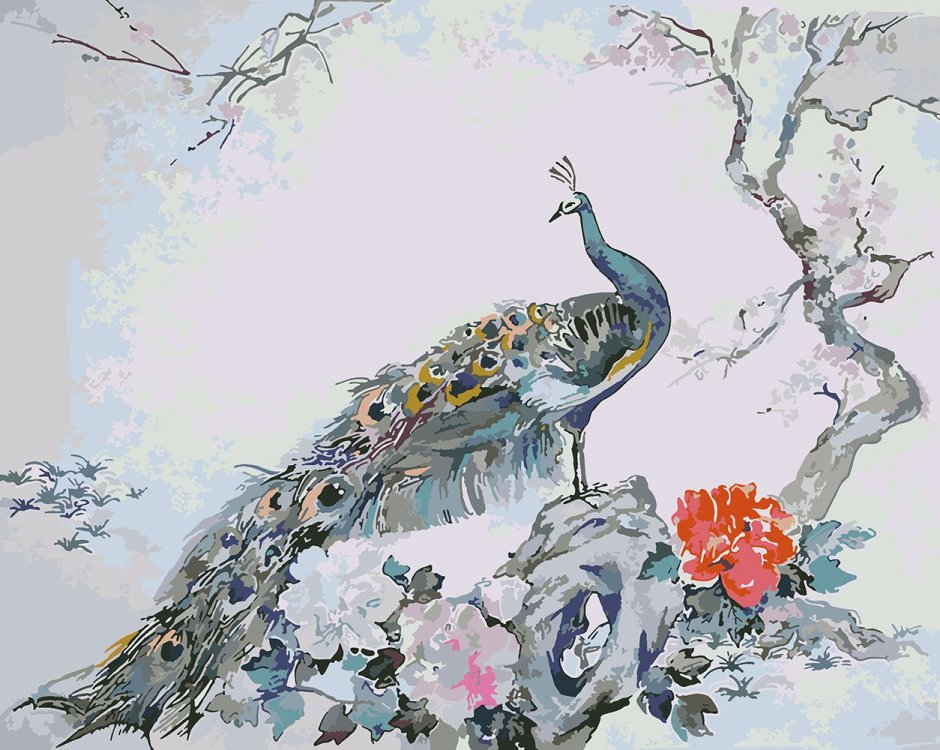 Китайская живопись павлина