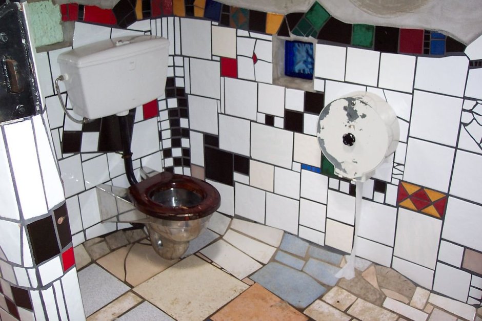 Ванная комната из остатков плиткой