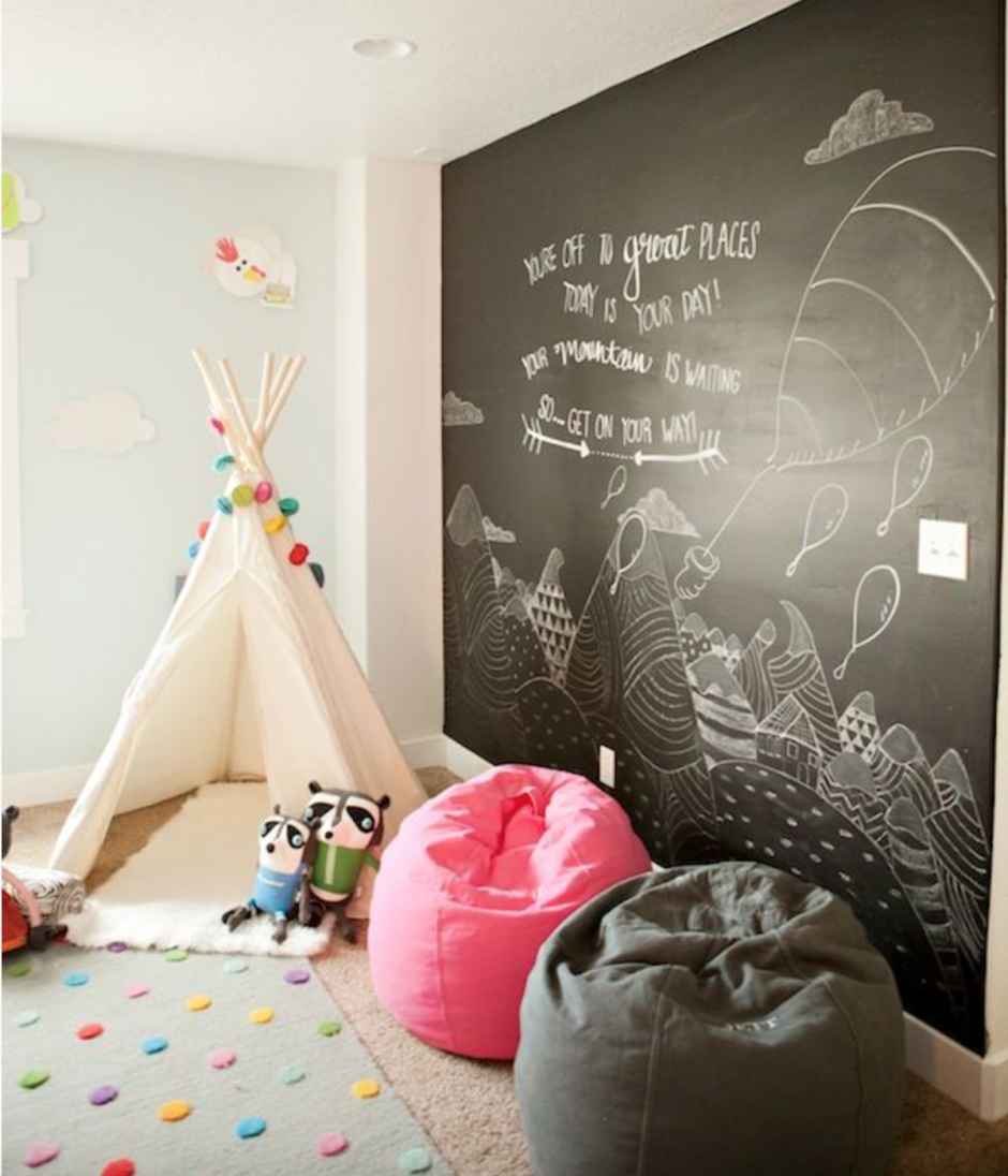 Грифельная стена в детской комнате