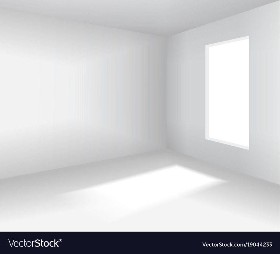 Пустая белая комната с окном