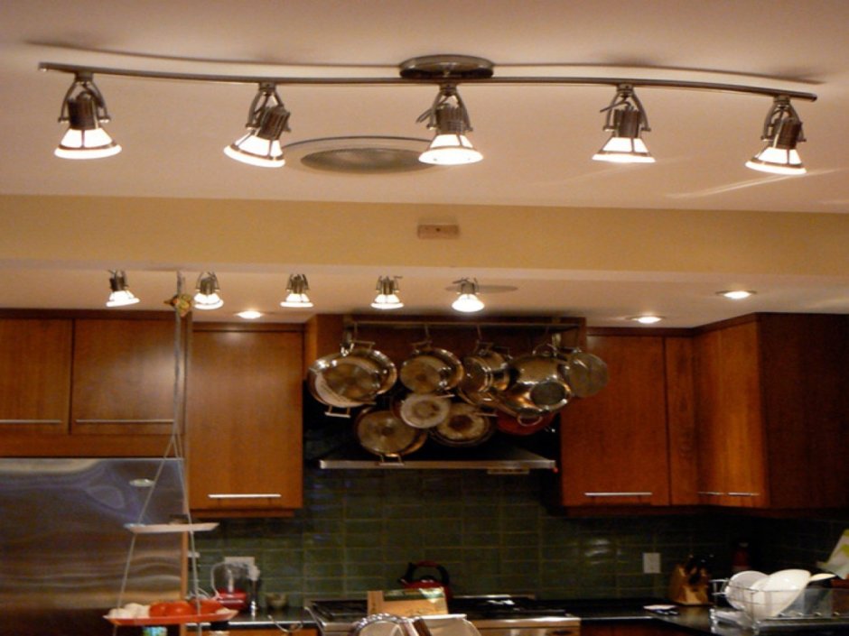 Эскизы потолков натяжных для кухни со светильниками